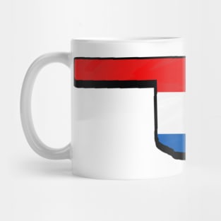 Red, White, and Blue Oklahoma Outline Mug